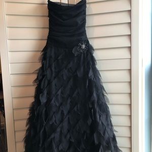 Black B. Darlin tea length prom dress
